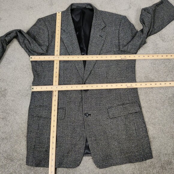Protocol Men's Blazer Size 42L Black White Tweed Wool Business Casual Old Money - Picture 9 of 11